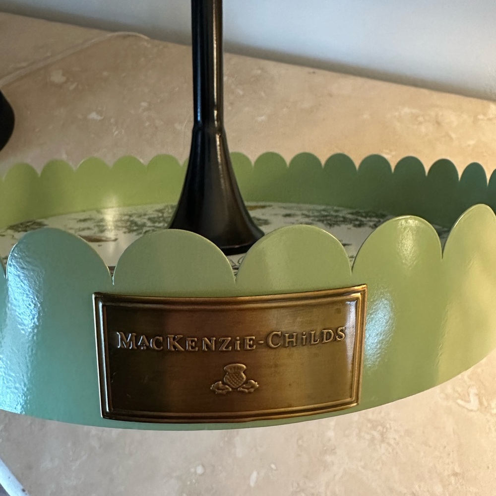 Mackenzie Childs Butterfly Toile Two-Tiered Scalloped Kitchen Stand - Picture 5 of 5
